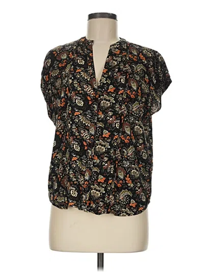 Pre-owned Treasure & Bond Short Sleeve Blouse In Black