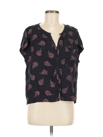 Pre-owned Treasure & Bond Short Sleeve Blouse In Blue