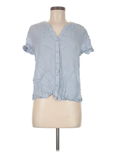 Pre-owned Treasure & Bond Short Sleeve Blouse In Blue