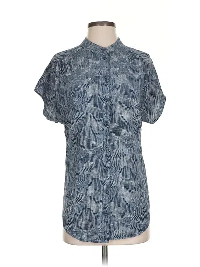 Pre-owned Treasure & Bond Short Sleeve Blouse In Blue
