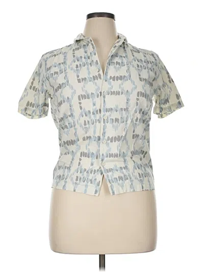 Pre-owned Treasure & Bond Short Sleeve Blouse In Blue