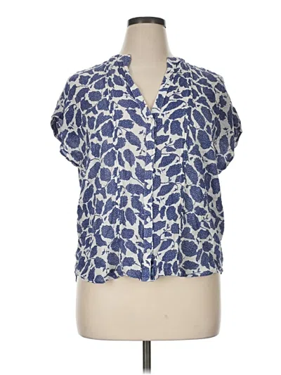 Pre-owned Treasure & Bond Short Sleeve Blouse In Blue
