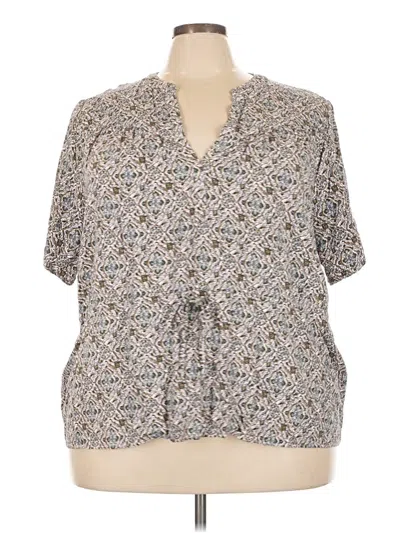 Pre-owned Treasure & Bond Short Sleeve Blouse In Gray