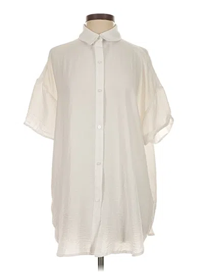 Pre-owned Treasure & Bond Short Sleeve Blouse In Ivory