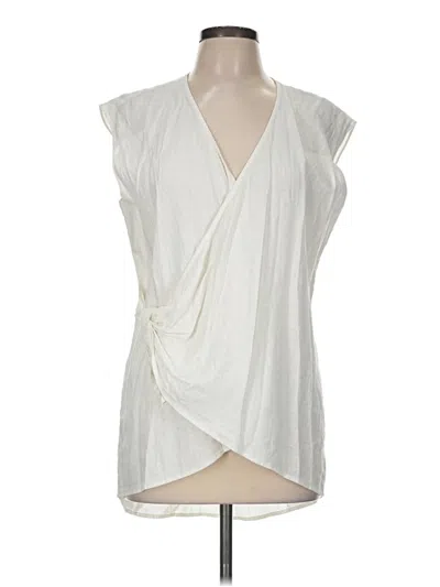 Pre-owned Treasure & Bond Short Sleeve Blouse In Ivory
