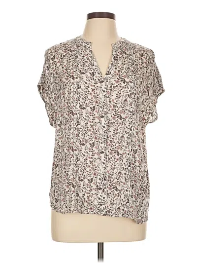 Pre-owned Treasure & Bond Short Sleeve Blouse In Ivory