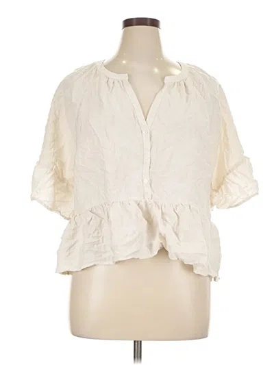 Pre-owned Treasure & Bond Short Sleeve Blouse In Ivory
