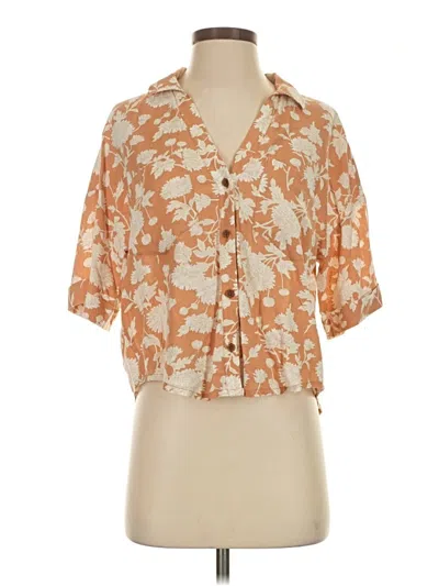 Pre-owned Treasure & Bond Short Sleeve Blouse In Orange