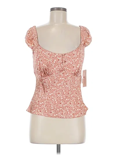 Treasure & Bond Short Sleeve Blouse In Pink