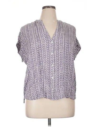 Pre-owned Treasure & Bond Short Sleeve Blouse In Purple