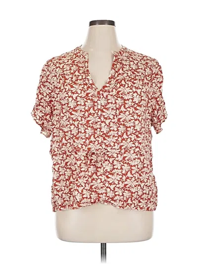Pre-owned Treasure & Bond Short Sleeve Blouse In Red