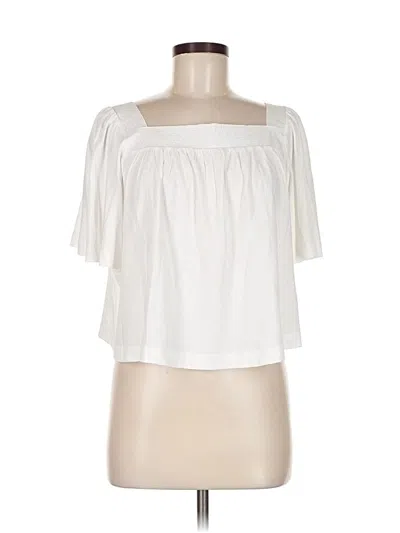 Pre-owned Treasure & Bond Short Sleeve Blouse In White
