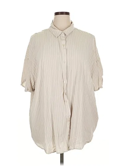Pre-owned Treasure & Bond Short Sleeve Blouse In White