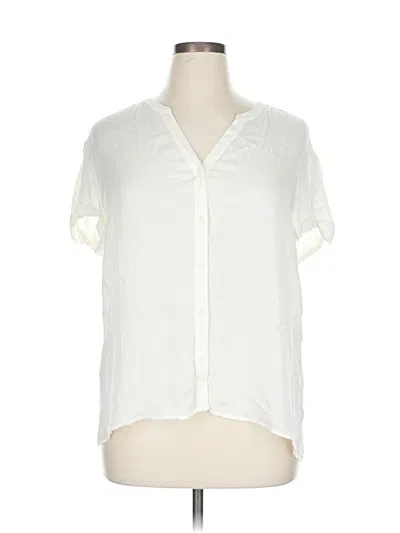Pre-owned Treasure & Bond Short Sleeve Blouse In White