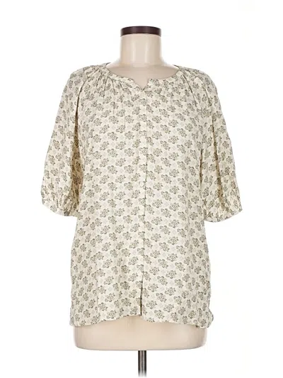 Pre-owned Treasure & Bond Short Sleeve Blouse In White