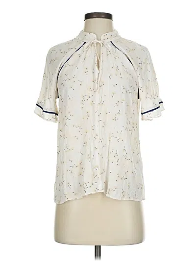 Pre-owned Treasure & Bond Short Sleeve Blouse In White