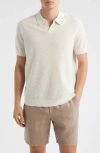 Treasure & Bond Short Sleeve Johnny Collar Polo Sweater In White
