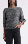 Treasure & Bond Short Sleeve Marled Sweater In Gray