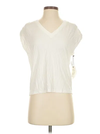 Pre-owned Treasure & Bond Short Sleeve Top Ivory V Neck Tops In White