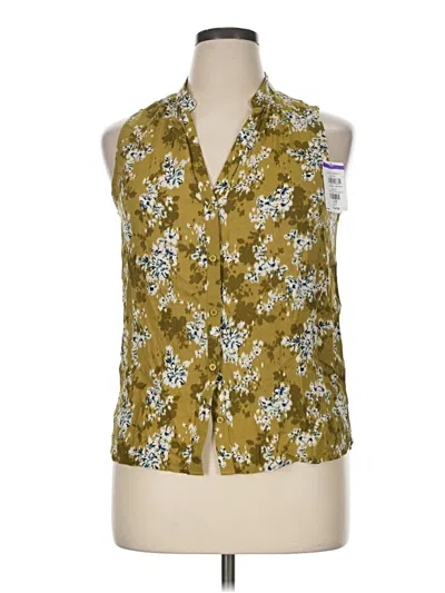 Pre-owned Treasure & Bond Sleeveless Button Down Shirt In Yellow