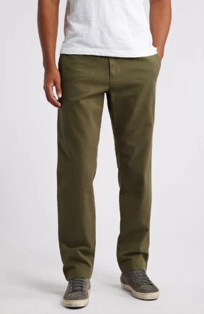 Treasure & Bond Straight Fit Flat Front Stretch Twill Chinos In Olive Night
