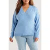 Treasure & Bond Slouchy V-neck Sweater In Blue