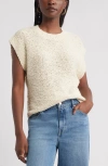 Treasure & Bond Slub Cotton Cap Sleeve Sweater In White