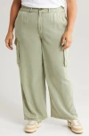 Treasure & Bond Soft Straight Leg Cargo Pants In Olive Acorn