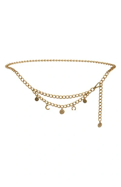 Treasure & Bond Spencer Charm Chain Belt In Gold