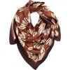 Treasure & Bond Square Satin Scarf In Brown