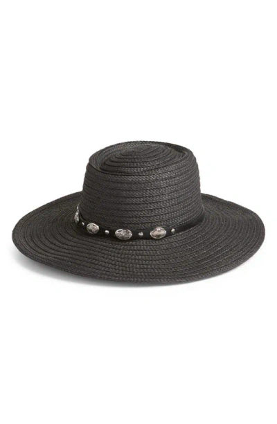 Treasure & Bond Straw Boater Hat In Black