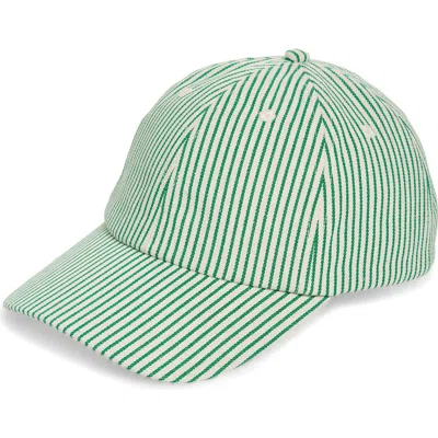 Treasure & Bond Stripe Baseball Cap In Green