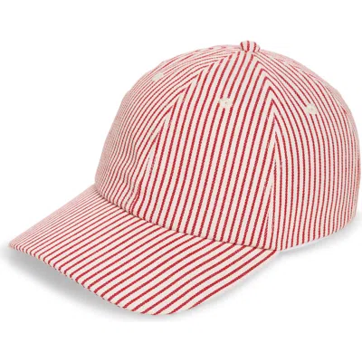 Treasure & Bond Stripe Baseball Cap In Red