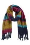 Treasure & Bond Stripe Fringe Scarf In Multi