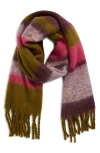 Treasure & Bond Stripe Fringe Scarf In Multi