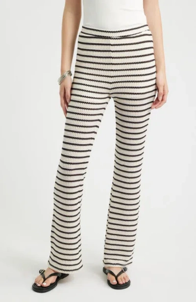 Treasure & Bond Stripe Knit Pants In White