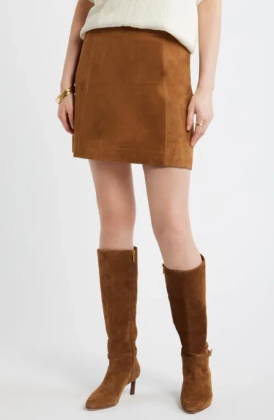 Treasure & Bond Suede Skirt In Tan