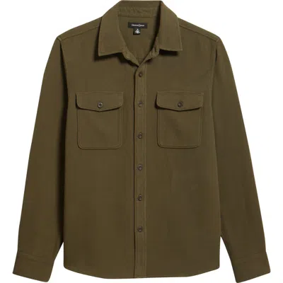 Treasure & Bond Texture Twill Button-up Shirt In Green