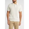 Treasure & Bond Textured Linen & Cotton Polo Sweater In Ivory Egret- Beige