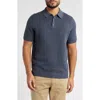 Treasure & Bond Textured Linen & Cotton Polo Sweater In Navy India Ink
