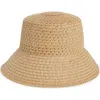 Treasure & Bond Textured Straw Bucket Hat In Tan- Tan Light