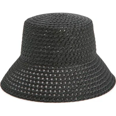 Treasure & Bond Textured Straw Bucket Hat In Black