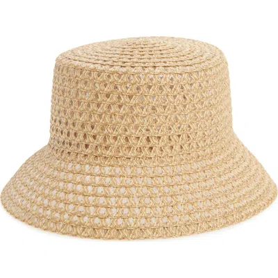 Treasure & Bond Textured Straw Bucket Hat In Brown