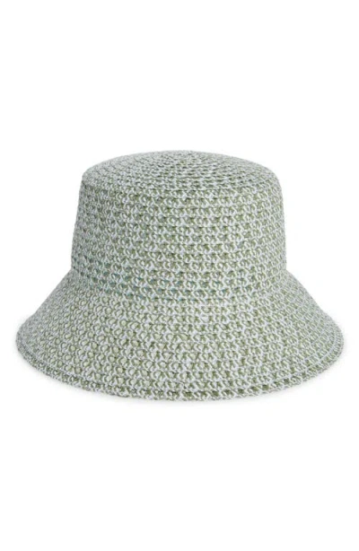 Treasure & Bond Textured Straw Bucket Hat In Green
