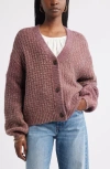 Treasure & Bond Textured V-neck Cardigan In Pink