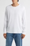 Treasure & Bond Thermal Waffle Slub Knit Long Sleeve T-shirt In White