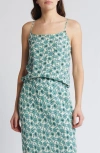 Treasure & Bond Tie Back Camisole In Ivory- Green Celia Floral