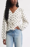 Treasure & Bond Tied Peplum Top In White