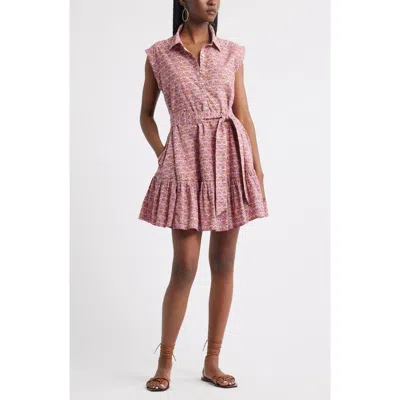 Treasure & Bond Tiered Cotton Mini Shirtdress