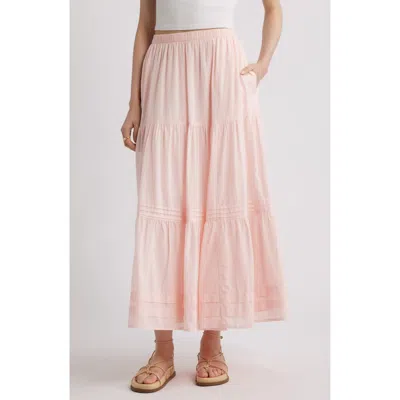 Treasure & Bond Tiered Maxi Skirt In Pink Lotus